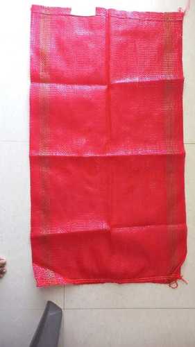 Red Plain Leno Bags With High Weight Bearing Capacity And Tear Resistance