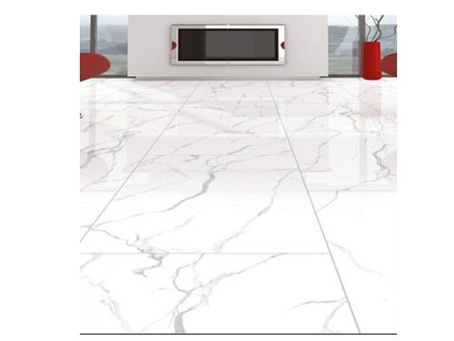 Square 5Mm White Glazed Patter Ceramic Floor Tiles With 8X12 Inch Size