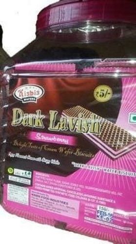 Kisbis Dark Lavish Delight Strawberry Taste Of Cream Wafer Biscuits For Snacks