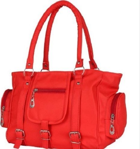 Ladie'S Stylish And Trendy Leather Shoulder Red Bag  Gender: Women