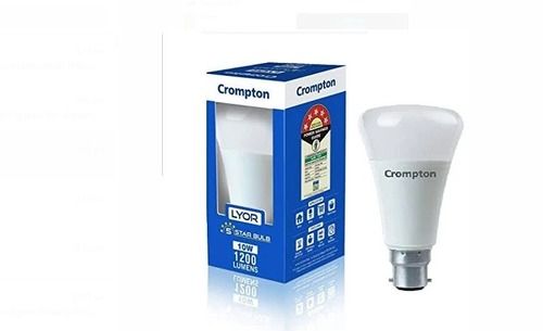 Light Weight White Crompton Led Bulb 10 Watt, Related Voltage 220 V And Round Shape Body Material: Aluminum