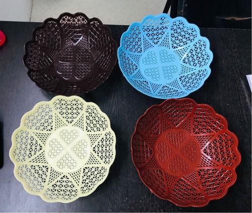 Plain Mesh Type 10 Inch Round Plastic Basket For Kitchen Uses Light Weight And Durable