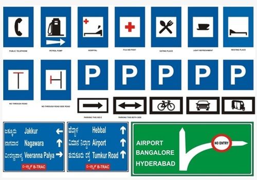 Retro Reflective Facility Information Sign Boards For Highway, Road, Petrol Pumps Application: Highway