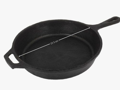 Strong And Durable Black 25.5 Inches Silicon Handle Iron Tawa