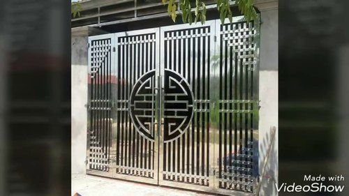 modern stainless steel entrance gate design