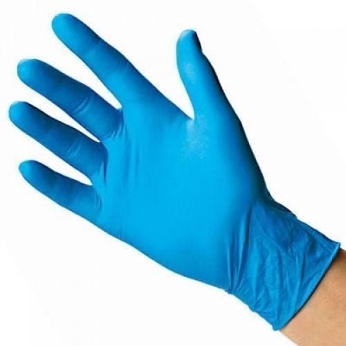 Blue Color Disposable Surgical Hand Gloves With Rubber Materials And Full Finger
