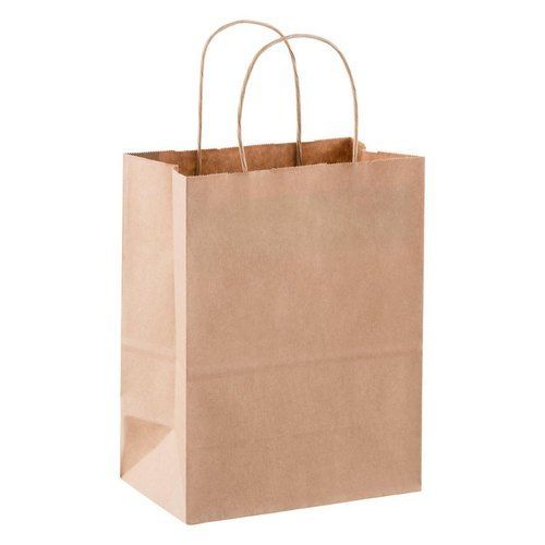 Brown Color Paper Bag For Packaing With Easily Recyclable And Handles