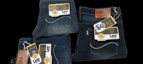 Blue Comfortable And Washable Lee Deadstock Straight Casual Denim Jeans For Men