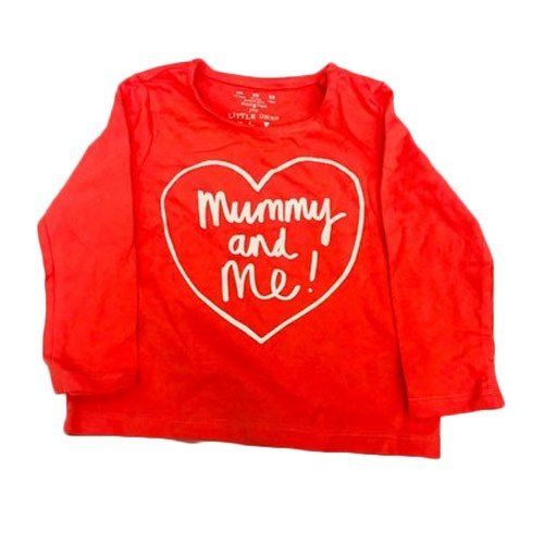 Cotton Red Casual Wear Full Sleeve T Shirts For Baby Gender: Boy