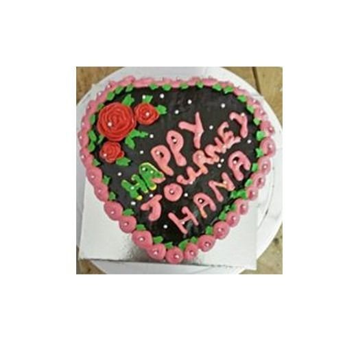 Heart Shaped Fruit Cake With Chocolate Stuffing For Party Celebration