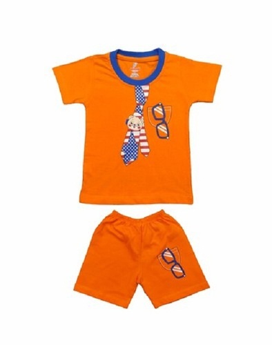 Orange Colour Comfortable Stylish Stretchable Baba Suit For Kids