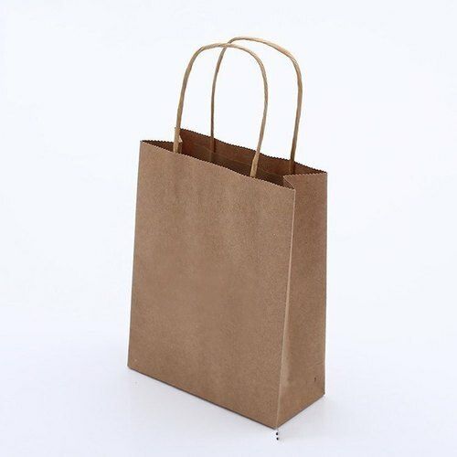 Plain Rectangular Handled Brown Kraft Paper Carry Bag Max Load: 5  Kilograms (Kg)