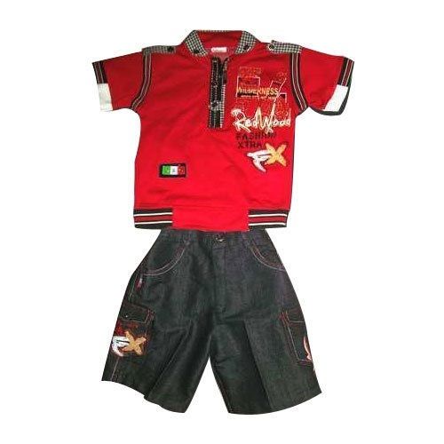 Red And Black Colour Comfortable Stylish Stretchable Baba Suit For Kids Decoration Material: Ribbons