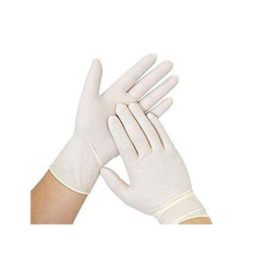 White Latex Disposable Surgical Gloves for Hospital Use With Full Finger
