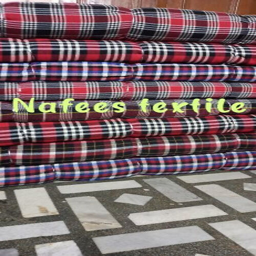 Eco Friendly 100 Percent Cotton And Good Quality Red Cotton Check Gadda Cover Fabric