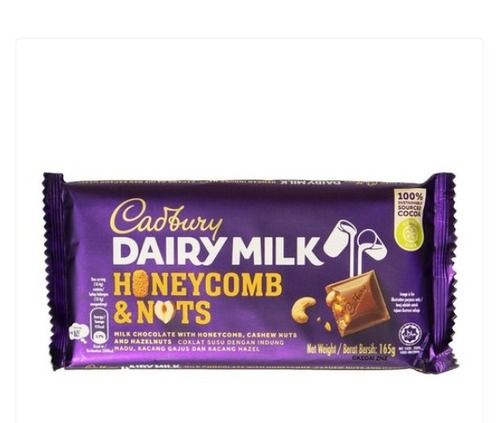 Delicious And Tasty Honeycomb Nuts Cadbury Dairy Milk Chocolate, 165 Gram  Sweet Chocolate