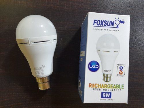 White Energy Efficient Bright Daylight Foxsun Rechargeable Inverter Led Bulb (9 Watt)