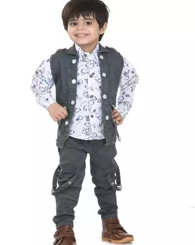 100% Cotton Comfortable Party Wear Waistcoat Boy Suit Blue White Color Age Group: 8