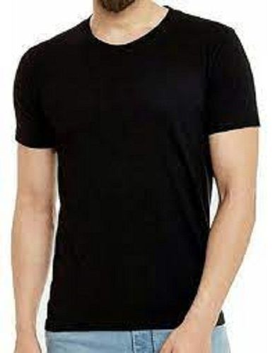 Colour Black Plain Men T Shirts 100 % Cotton Lightweight Breathable Designer  Age Group: 19-25