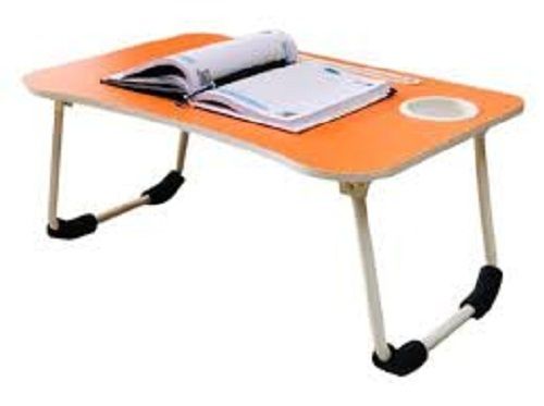 Handmade Colour Orange And White Laptop Table Comfortable And Ergonomic Design Durable Plastic