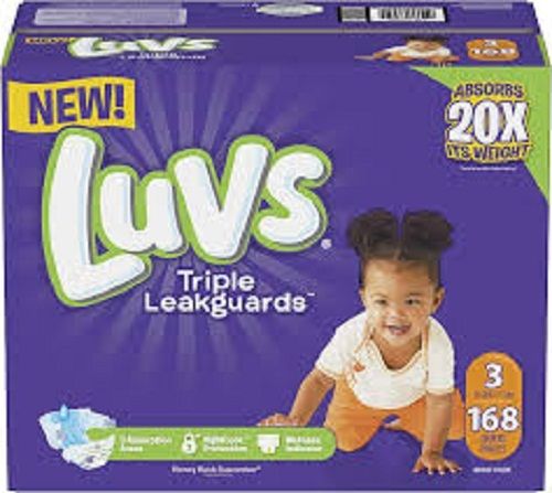 White Comfort Light And Dry Luvs Triple Leakguards Baby Diapers Pant For Baby Care Protection