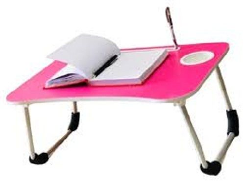 Comfortable And Ergonomic Design Durable Plastic Pink And White Colour Laptop Table