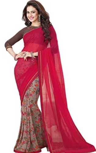 Printed Lightweight Beautiful Baby Pink Pallu And Light Grey Ladies Cotton Saree For Daily Use