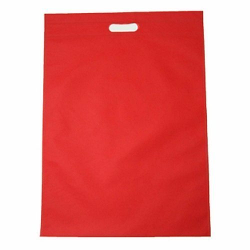 Plain Red D-Cut Non Woven Bags - 18x16 Inches, Non Woven Fabric, Easy To Carry, Premium Quality