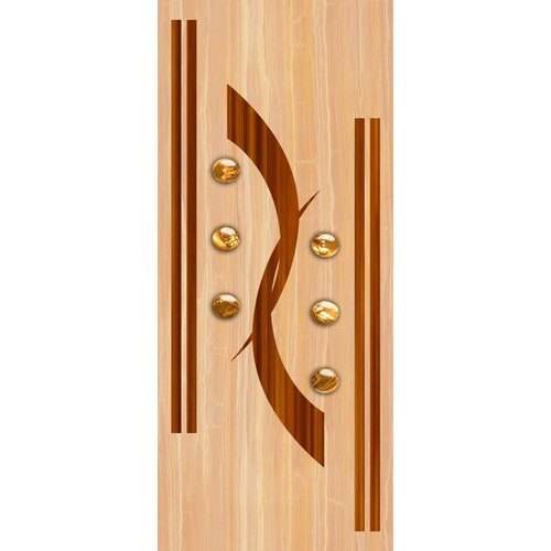 भूरा नमी और आसान स्थापना के लिए प्रतिरोधी हिंगेड सजावटी लकड़ी के पीवीसी दरवाजे 32 मिमी