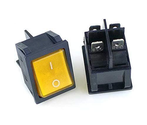 Short Circuit Protection Electric Illuminated Black And Yellow Switch For Industrial Use