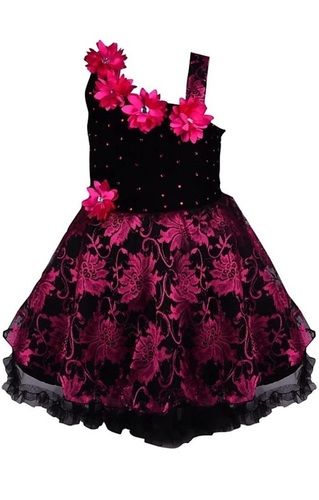 Soft Comfortable Printed With Beautiful Flowers Design Baby Girl Frocks