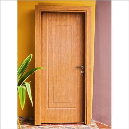 Wooden Sturdy Construction, Easy To Install And Long Lasting Polished Brown Plain Pvc Door