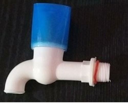 Hdpe Sturdy & Durable White Long Body Plastic Blue Bib Cock For Bathroom Fitting