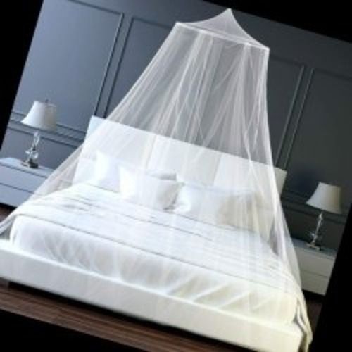 Washable Polyester Adults Round White Bed Mosquito Net With 108" Diameter, 86" Height