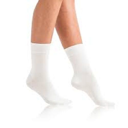 Ladie'S Daily Wear Long Durable Light Weight Comfortable White Cotton Socks Age Group: 10-12