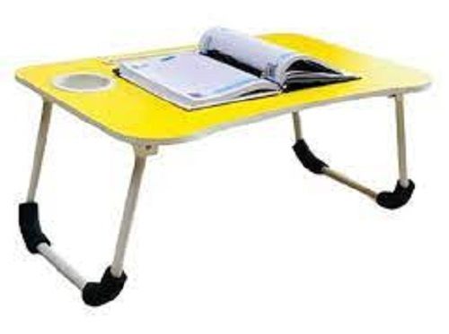 Handmade Yellow And White Colour Laptop Table Comfortable And Ergonomic Design Durable Plastic