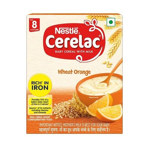 100 Percent Vegetarian Nestle Cerelac With Milk Wheat And Orange Flavor 