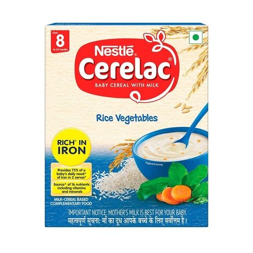 100 Percent Vegetarian Nestle Rice Vegetables Cerelac And Rich With Iron For Babies