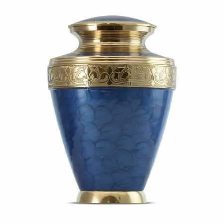 Enamel Brass Metal Cremation Urns With Customized Print For Human Ashes