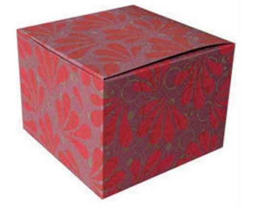 Red Paperboard Packaging Boxes - Square Shape, 2 Sizes Available | Glossy Lamination, Silkscreen Printing, Perfect for Gifts and Holidays