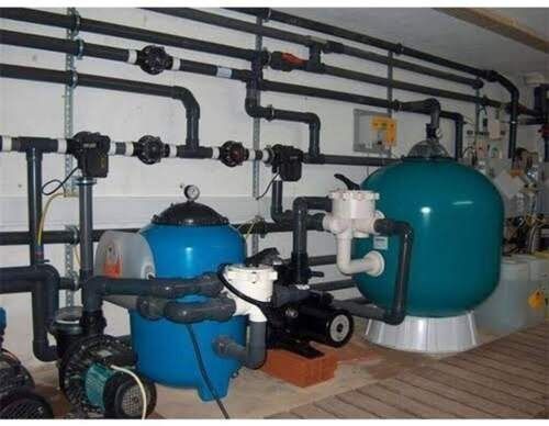 Blue Good Quality Automatic Swimming Pool Water Treatment Filtration Plant, Voltage 200