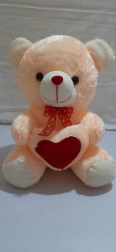 Plush Light Weight Cream And Red Soft And Stuffed Toy Teddy Bear For Kids