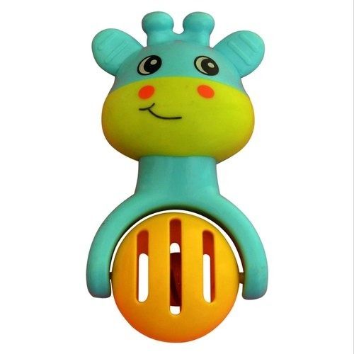 Blue Light Weight Multicolor 5 X 2.9Cm Plastic Rattle Toy For 0 To 3 Years Kids 