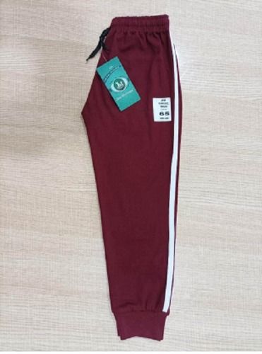 Washable Maroon Color Comfortable Stylish Regular Fit Casual Wear Lower For Boys