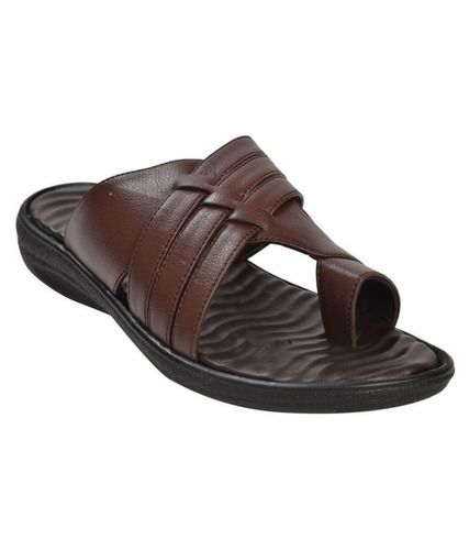 Summer Pu Leather Brown Color Comfortable And Flat Designer Sandal For Mens