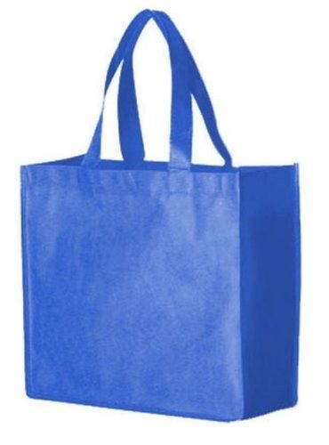 Reusable Easy To Clean And Loop Handled Plain Non-Woven Sky Blue Carry Bags Handle Material: Non Woven Fabric