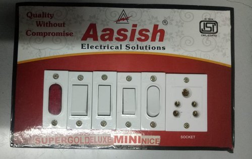 White 4 Pin Innovative Product Designed Highly Durable Electrical Non Modular Switch Board
