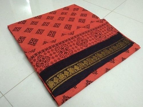 Traditional Light Weight Printed 100 Percent Cotton Chinnalapatti Sungudi Ladies Saree 