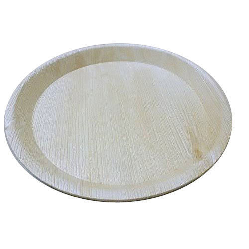 10 Inch Plain Brown Disposable Areca Leaf Plate With Round Shape And Easily Recyclable