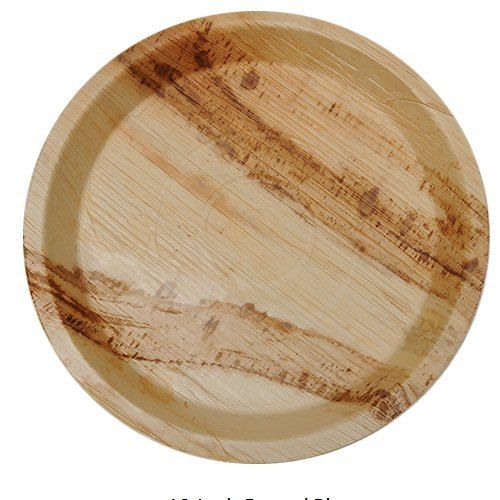 12 Inch Disposable Areca Leaf Plate With Round Shape And Easily Recyclable